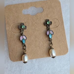 Sorrelli Pastel Crystal & Freshwater Pearl Dangle Earrings